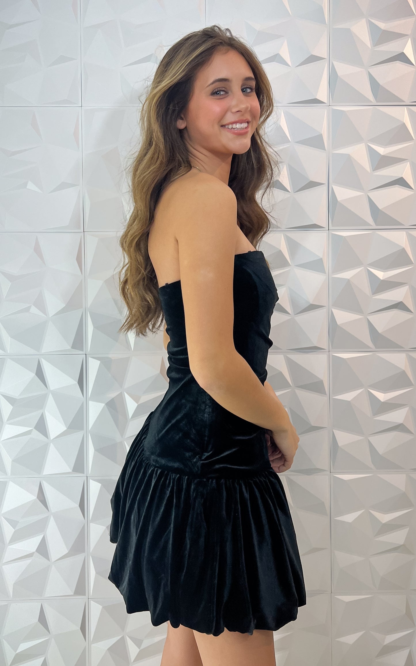 Pretty Like a Pearl Velvet Dress