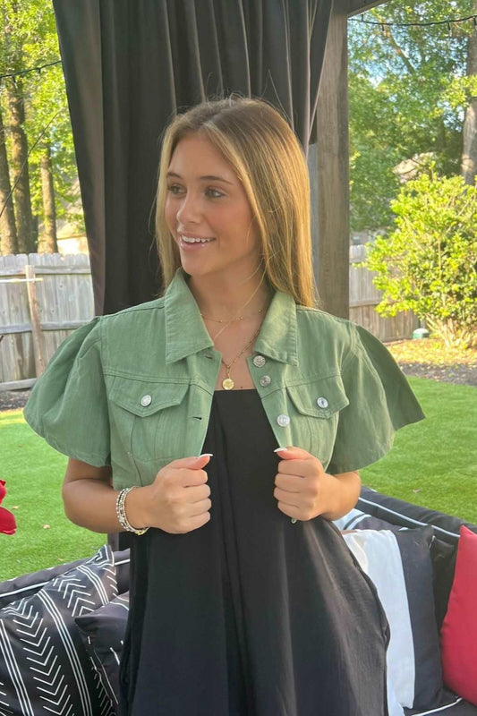 Back in My Vibe Jean Cropped Jacket - Shop Shea Rock