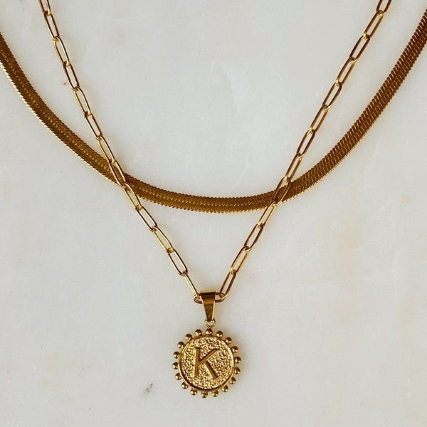 Double Chain Initial Necklace - Shop Shea Rock