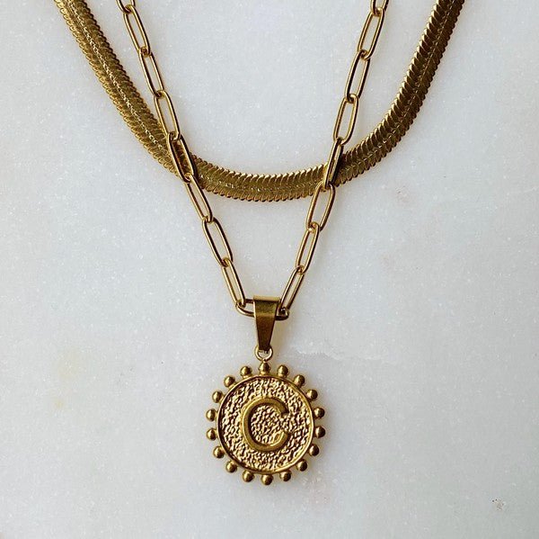 Double Chain Initial Necklace - Shop Shea Rock