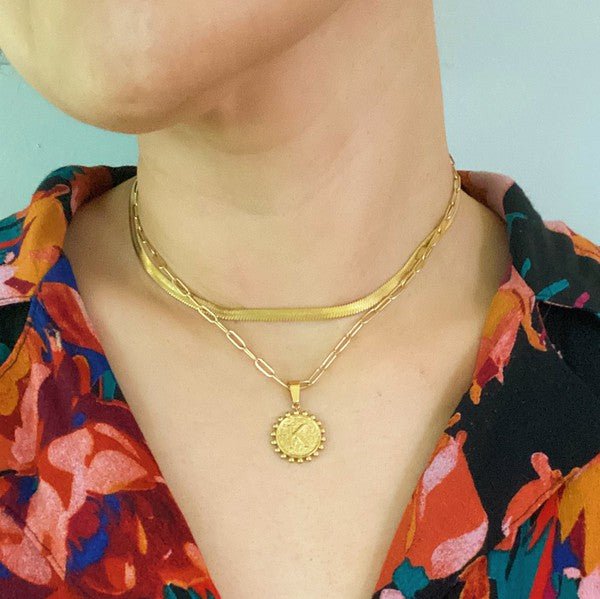 Double Chain Initial Necklace - Shop Shea Rock