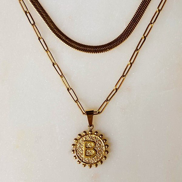 Double Chain Initial Necklace - Shop Shea Rock