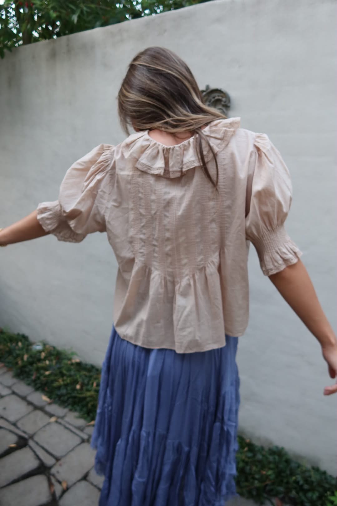 Greta Top in Taupe by Strawberry Paris