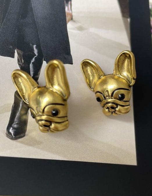 Yesteryear Golden Pup Earrings