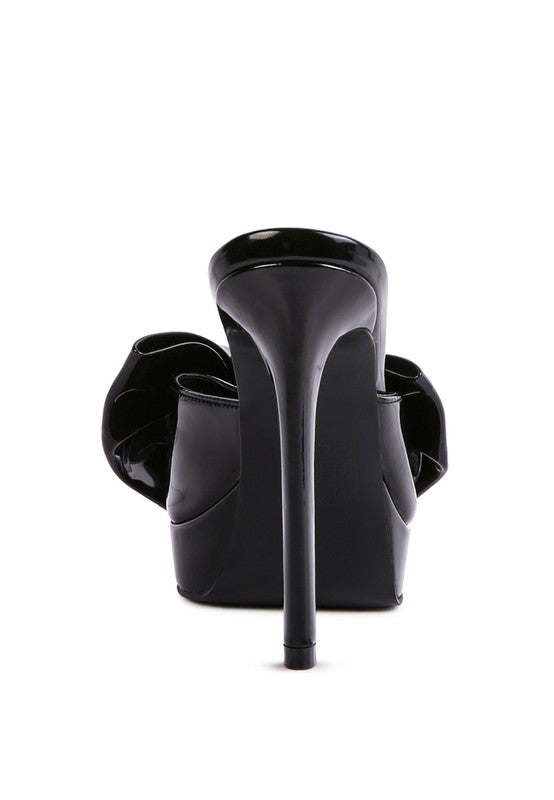 My Time Patent Pu Bow Detail High Heeled Sandal