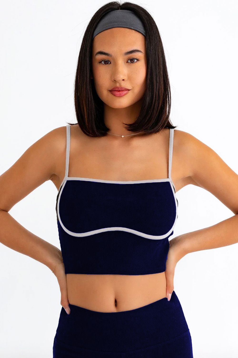 Navy Caro Contrast Athleisure Set