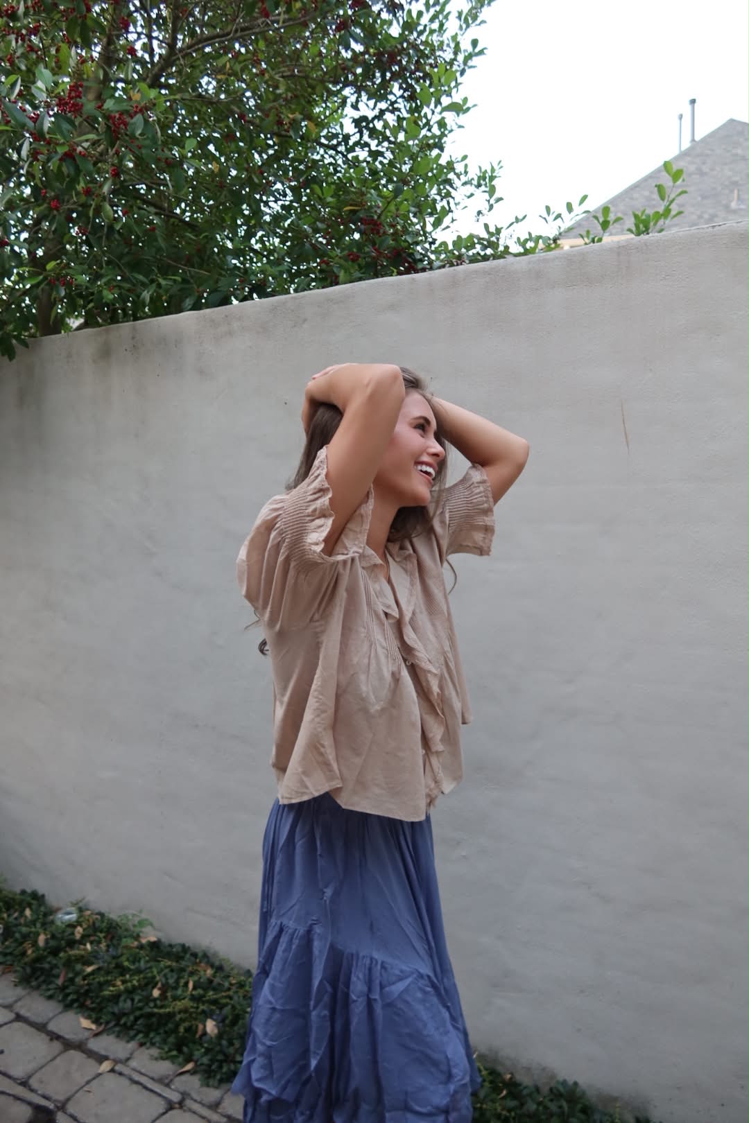 Greta Top in Taupe by Strawberry Paris