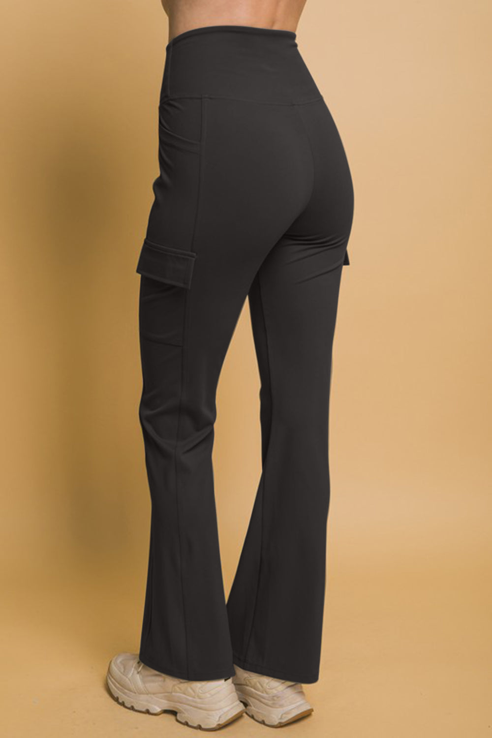 Black Corsi Flared Cargo Leggings