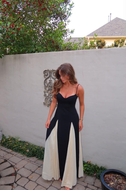 Monaco Dress In Black and Cream by Strawberry Paris