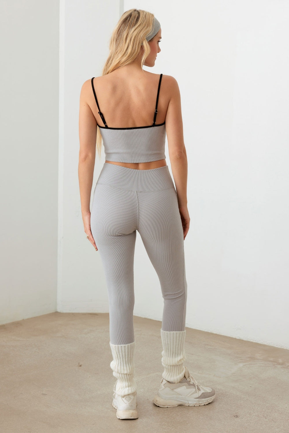 Grey Black Caro Contrast Athleisure Set