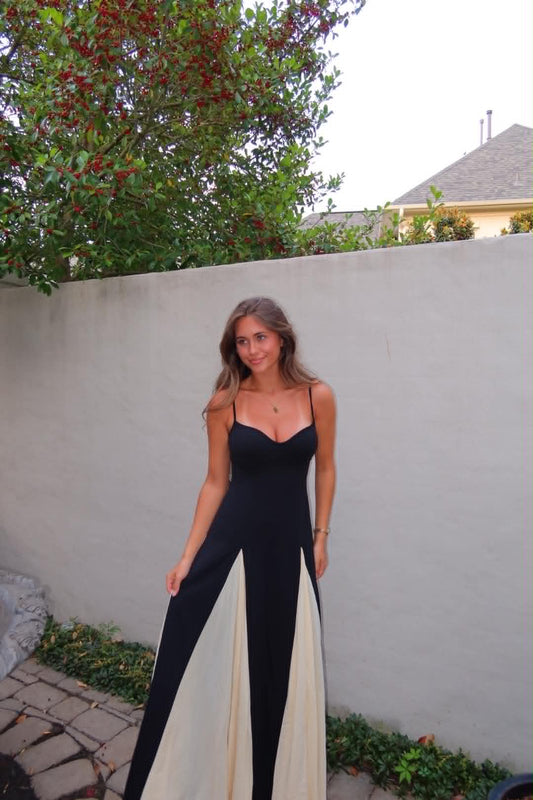 Monaco Dress In Black and Cream by Strawberry Paris