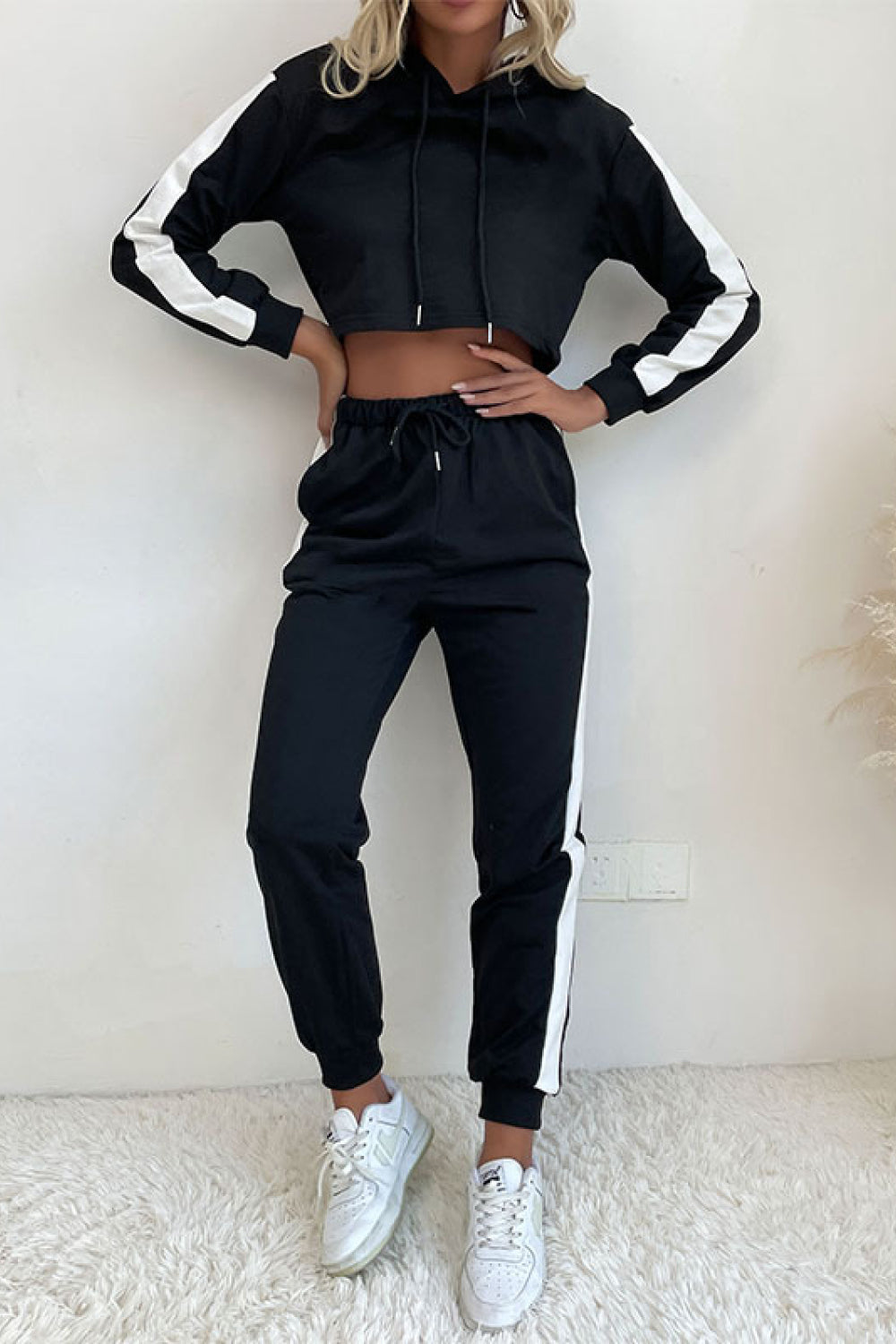 Ridiculously Cute Cropped Hoodie and Jogger Set