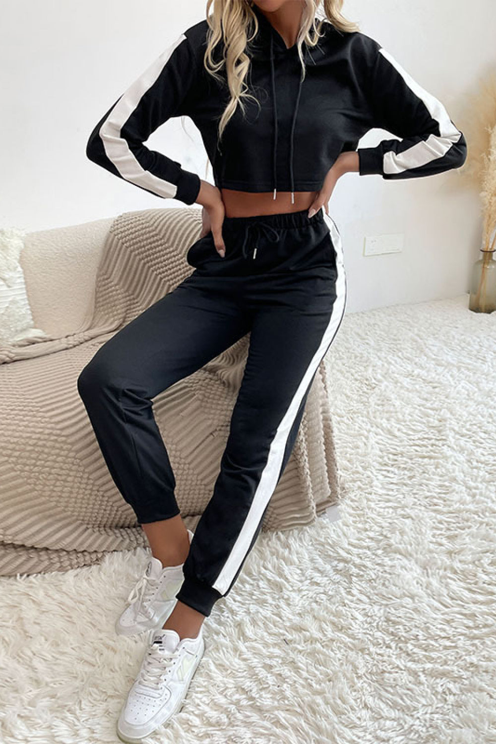 Ridiculously Cute Cropped Hoodie and Jogger Set