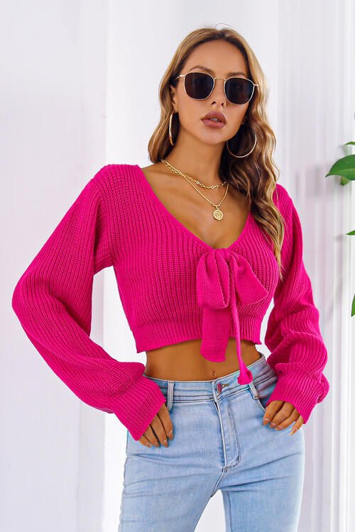 Alice Bow Cropped Sweater - Shop Shea Rock