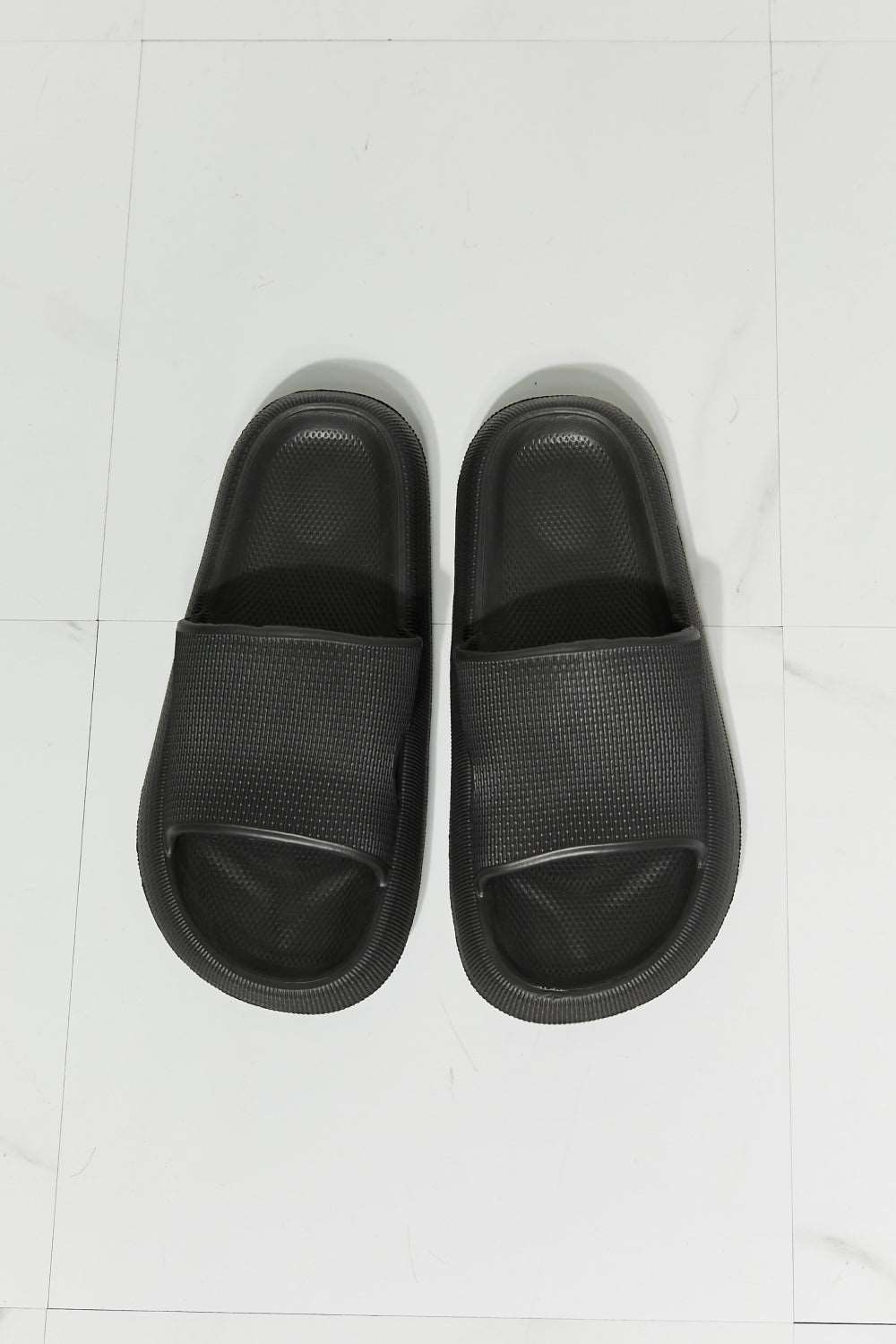 Arms Around Me Open Toe Slide in Black - Shop Shea Rock