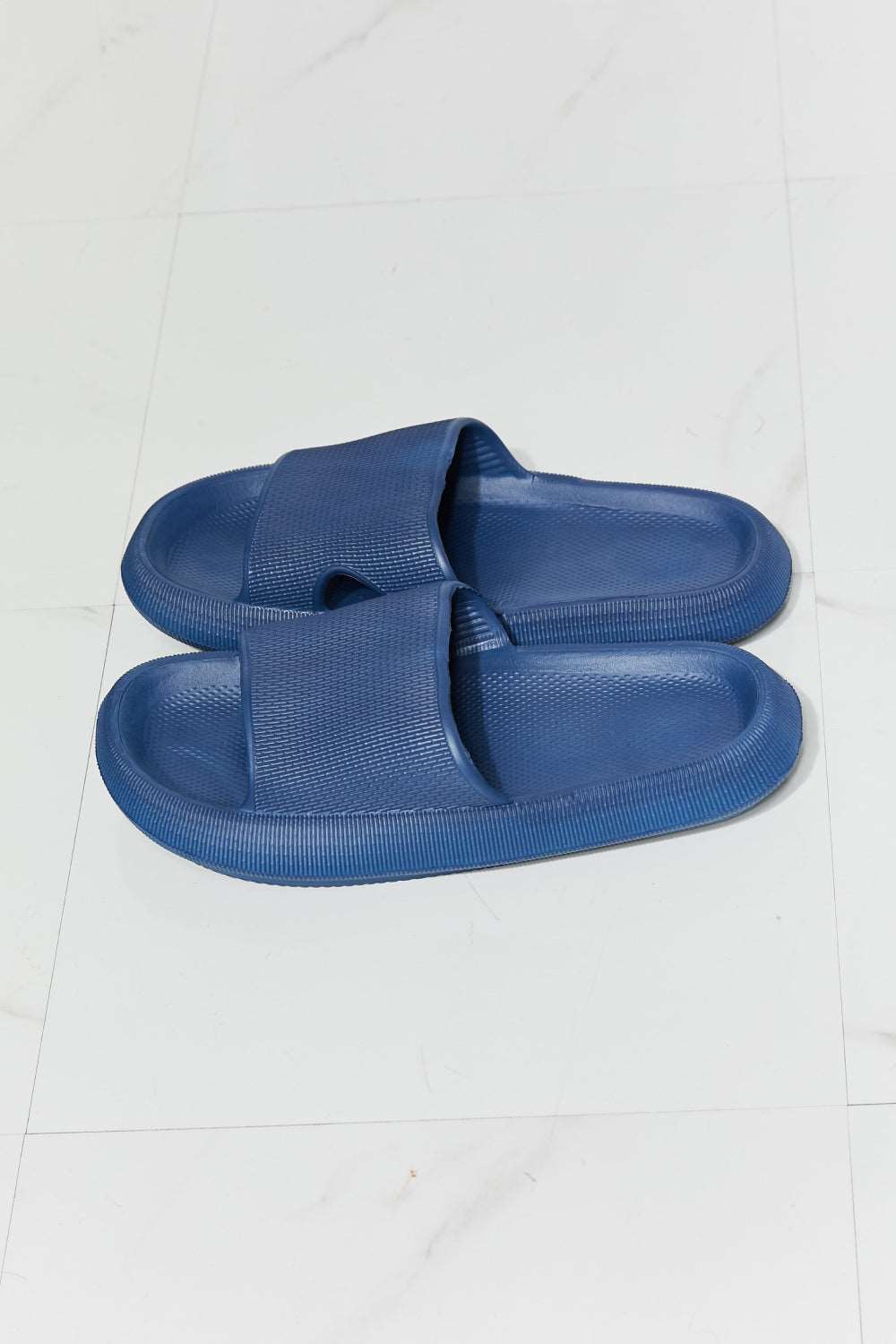 Arms Around Me Open Toe Slide in Navy - Shop Shea Rock