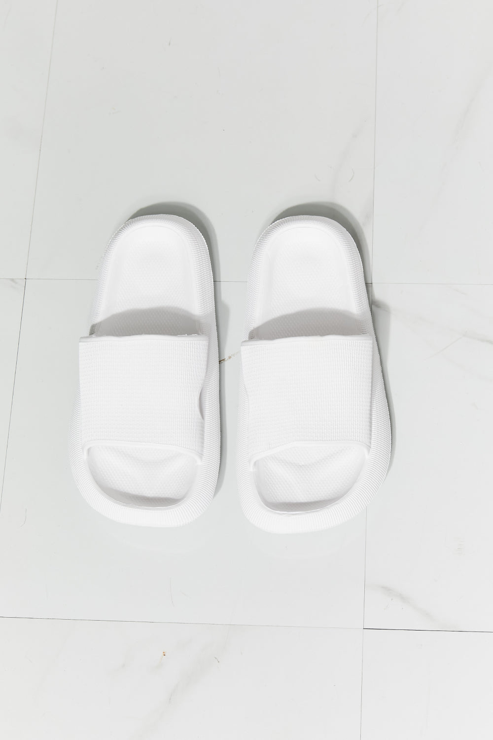 Arms Around Me Open Toe Slide in White - Shop Shea Rock