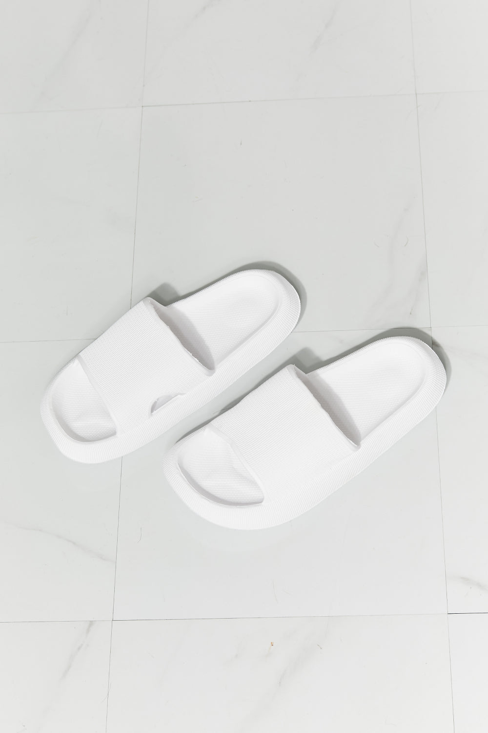 Arms Around Me Open Toe Slide in White - Shop Shea Rock
