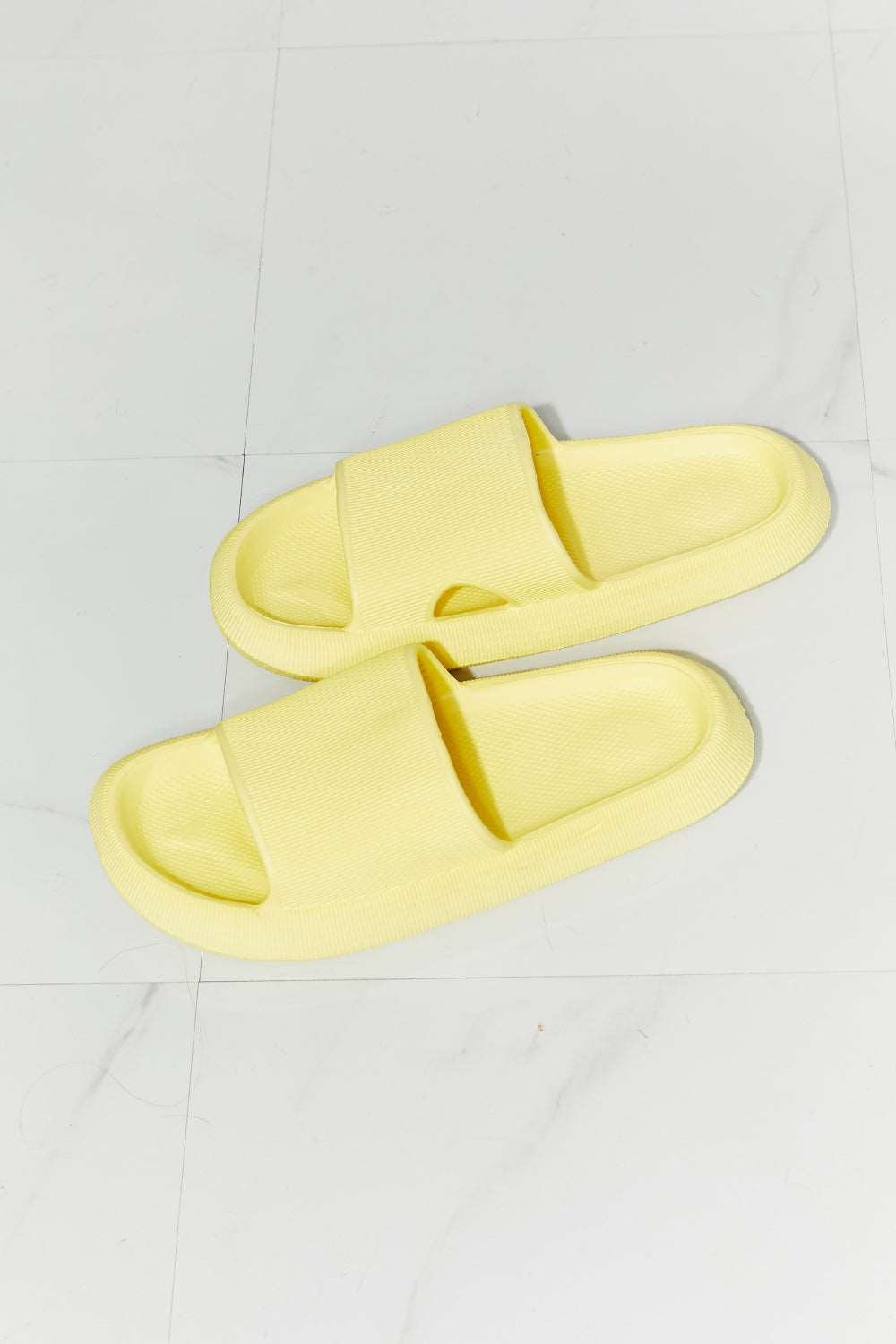 Arms Around Me Open Toe Slide in Yellow - Shop Shea Rock