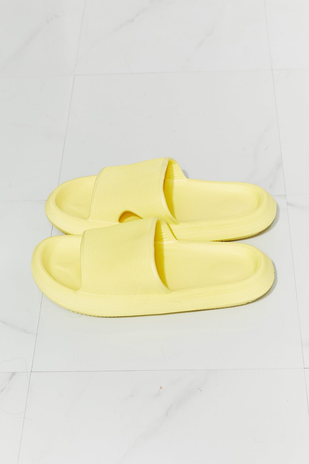 Arms Around Me Open Toe Slide in Yellow - Shop Shea Rock