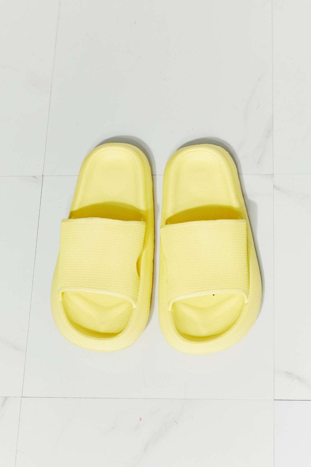 Arms Around Me Open Toe Slide in Yellow - Shop Shea Rock