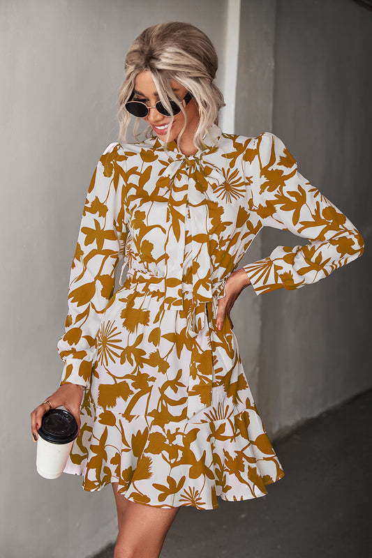 Shea Rock Bouquet Puff Sleeve Dress