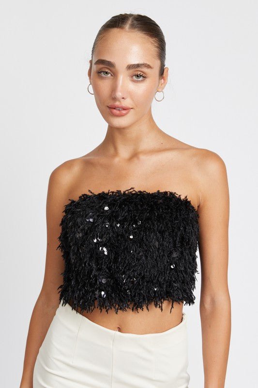 Capri Feathered Tube Top - Shop Shea Rock