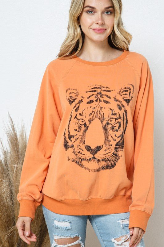 Eye Of the Tiger Studded Graphic Sweatshirt - Shop Shea Rock