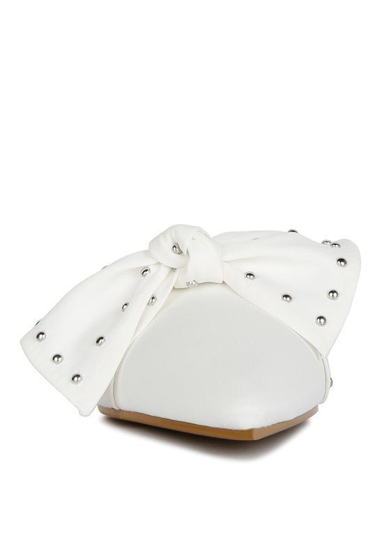 Makeover Studded Bow Flat Mules